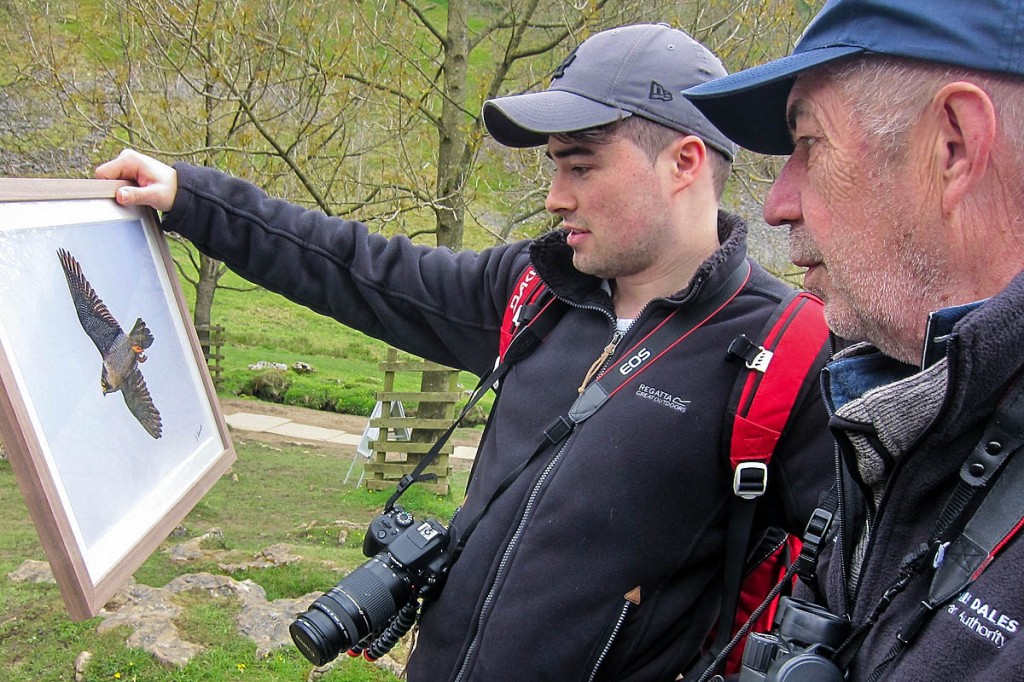 Mr Brown looks at his framed picture with photographer Dave Dimmock Mr Brown looks at his framed picture with photographer Dave Dimmock