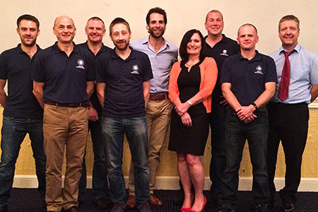 Mark Beaumont, centre, joins team and association members at the event Mark Beaumont, centre, joins team and association members at the event