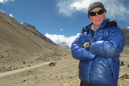 Alan Hinkes at the foot of Everest Alan Hinkes at the foot of Everest