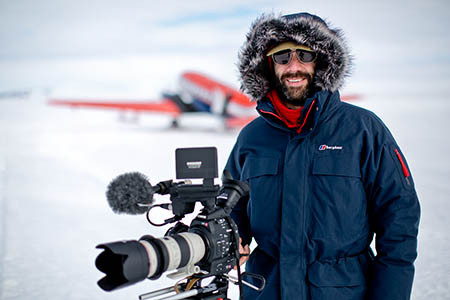 Alastair Lee filming in the Antarctic Alastair Lee filming in the Antarctic