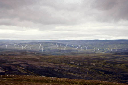 An impression of how the Allt Duine windfarm would look