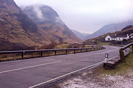 Allt na Reigh is overlooked by the Three Sisters of Glencoe and the entrance to the Lost Valley. Photo: Paul Bisland CC-BY-SA-2.0