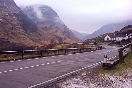 Allt na Ruigh stands in the shadow of Glencoe's Three Sisters. Photo: Paul Bisland CC-BY-SA-2.0