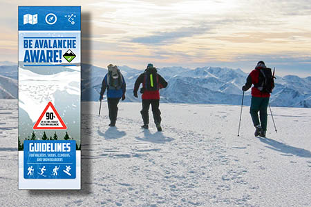 The leaflet is aimed at all those heading for the mountains in winter The leaflet is aimed at all those heading for the mountains in winter