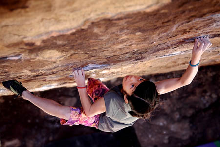 Ashima Shiraishi. Photo: Reel Rock: Origins – Obe and Ashima Ashima Shiraishi. Photo: Reel Rock: Origins – Obe and Ashima