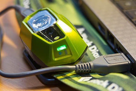 The Black Diamond ReVolt headtorch can be recharged using its USB cable The Black Diamond ReVolt headtorch can be recharged using its USB cable