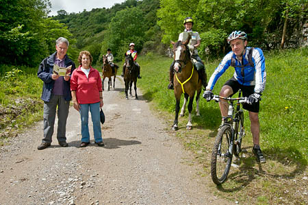 Mountain bikers, horse riders and walkers joined the launch event on the Black Harry trails Mountain bikers, horse riders and walkers joined the launch event on the Black Harry trails