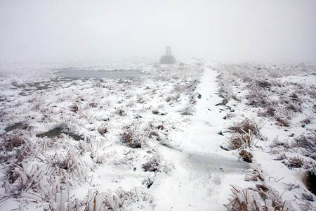 The summit of Black Hill in winter