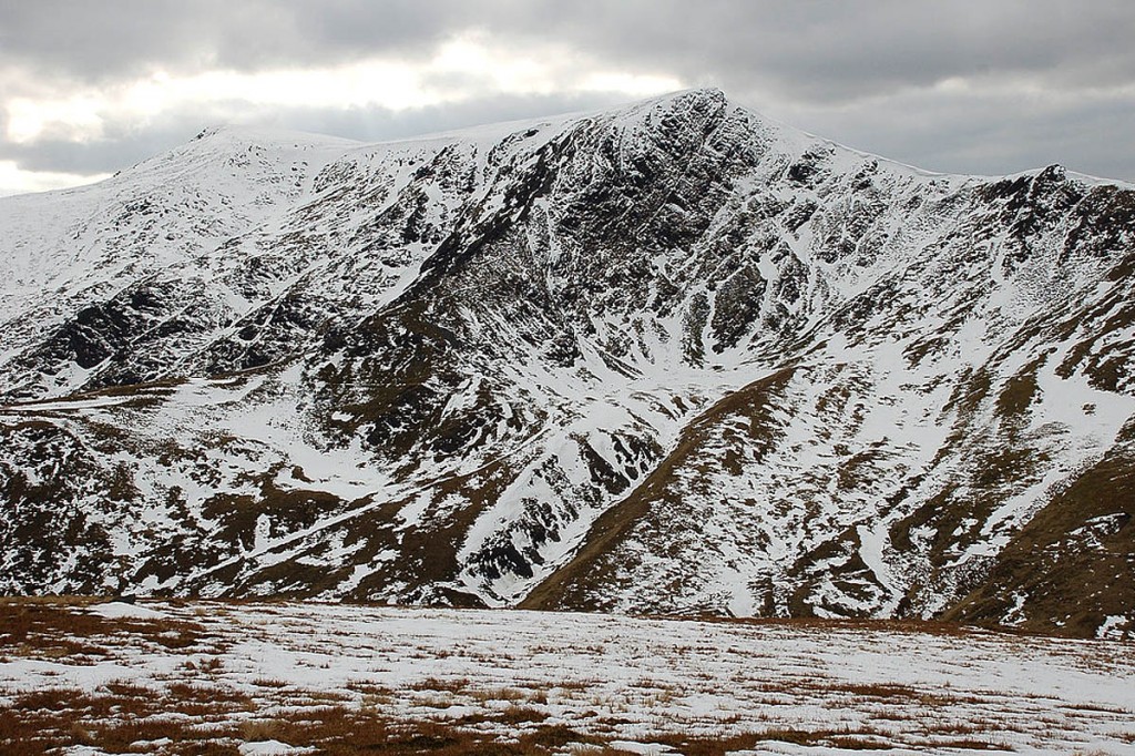 Blencathra, with Sharp Edge and Foule Edge, centre. Photo: Jim Barton CC-BY-SA-2.0