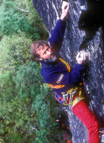 Chris Bonington on Prana Black Crag, Borrowdale. Photo: © Chris Bonington Picture Library Chris Bonington on Prana Black Crag, Borrowdale. Photo: © Chris Bonington Picture Library