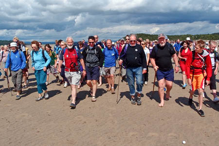 Sir Chris and Cedric Robinson join walkers on the trip across the sands Sir Chris and Cedric Robinson join walkers on the trip across the sands
