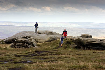Walkers on Boulsworth Hill, in one of the 'pioneer' areas Walkers on Boulsworth Hill, in one of the 'pioneer' areas