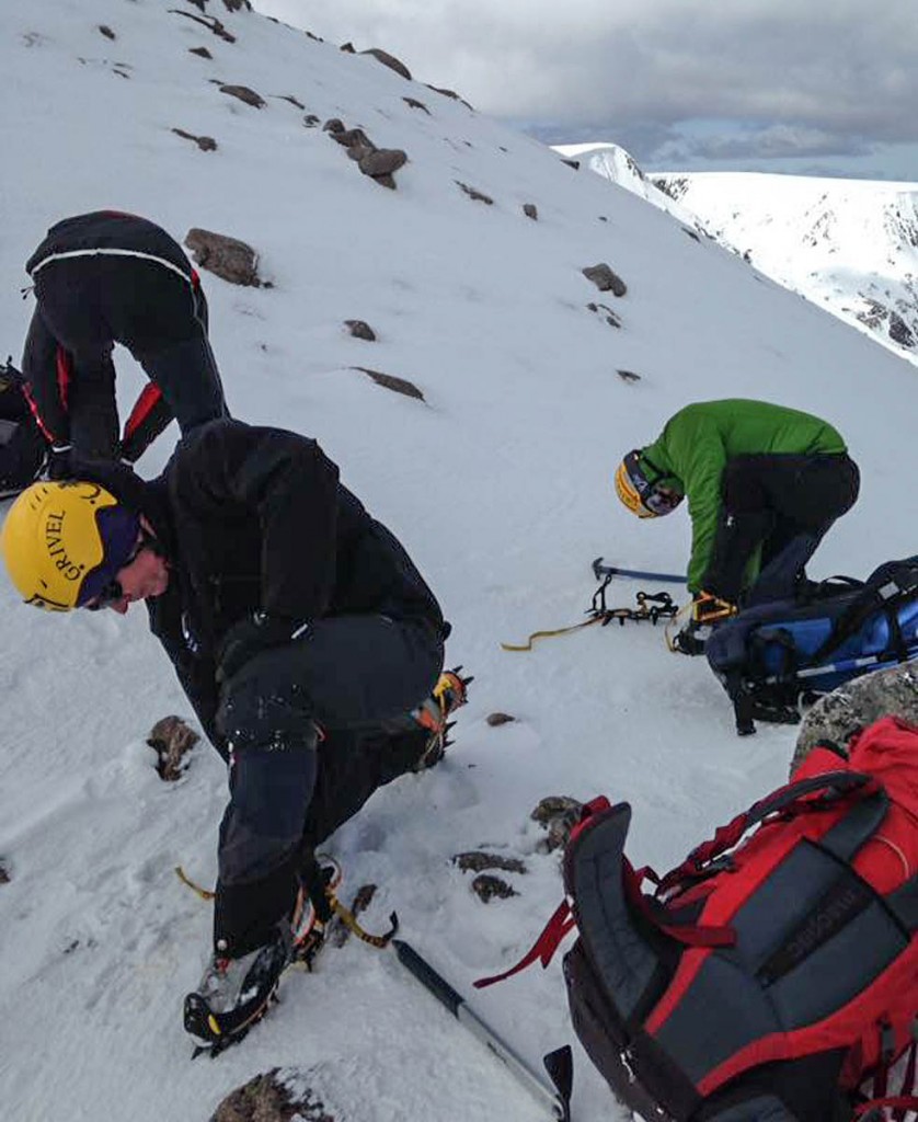 Rescuers gear up for today's search. Photo: Braemar MRT