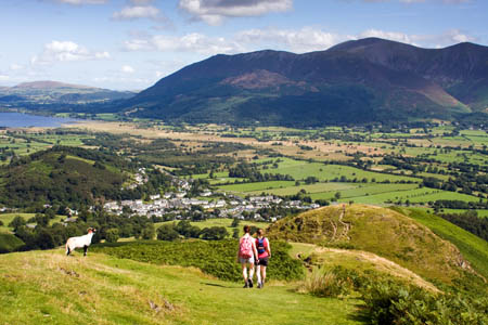Birkinshaw's attempt will start at Braithwaite, seen in the valley, before heading to Skiddaw, in the distance Birkinshaw's attempt will start at Braithwaite, seen in the valley, before heading to Skiddaw, in the distance