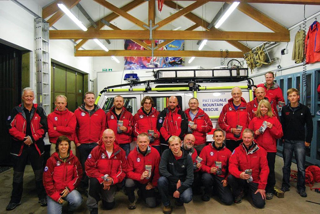 Bridgedale product manager Chris Gordon joins Patterdale Mountain Rescue Team with their socks