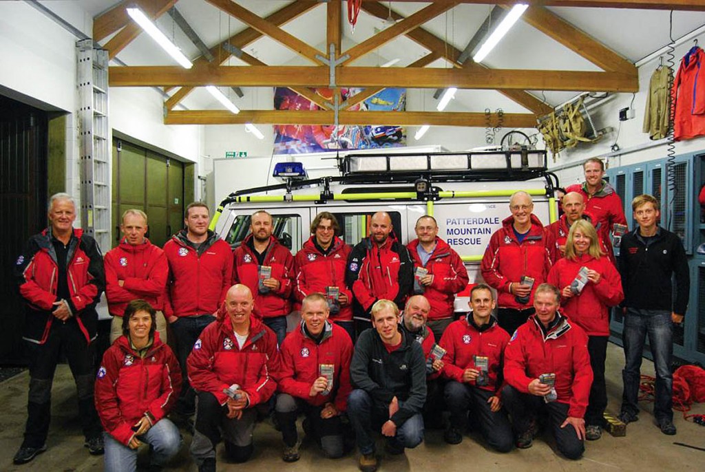 Bridgedale product manager Chris Gordon joins Patterdale Mountain Rescue Team with their socks Bridgedale product manager Chris Gordon joins Patterdale Mountain Rescue Team with their socks