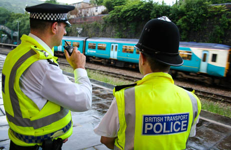 The men were struck by an empty passenger train on tracks near the GO Outdoors store