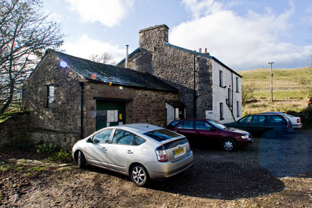 The injured caver was stretchered to Bull Pot Farm The injured caver was stretchered to Bull Pot Farm