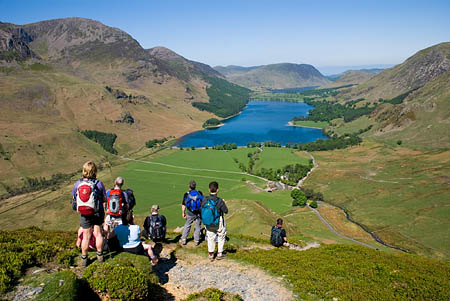 Walkers on the Buttermere fells, one of the more strenuous walks on offer. Photo: Steve Razzetti Walkers on the Buttermere fells, one of the more strenuous walks on offer. Photo: Steve Razzetti