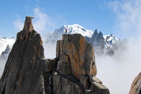 Catherine Destivelle tops out. Photo: Rene Robert Catherine Destivelle tops out. Photo: Rene Robert