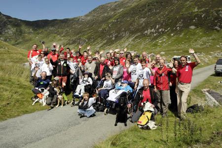 Youngsters from the two charities team up with mountain rescuers Youngsters from the two charities team up with mountain rescuers