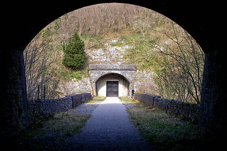 The Chee Tor Tunnel portal seen from the Number Two Tunnel which has been resurfaced. Photo: Simon Leatherdale CC-BY-SA-2.0
