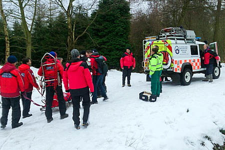 Rescuers at the scene in Guisborough Woods. Photo: Cleveland MRT Rescuers at the scene in Guisborough Woods. Photo: Clevelvand MRT