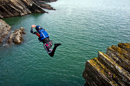 Coasteering involves jumping, climbing and swimming along the coast. Photo: Scott Harrison Photography CC-BY-SA-2.0