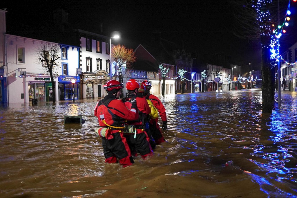 Team members in action during the recent floods. Photo: Cockermouth MRT