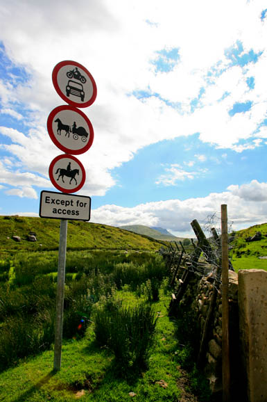 Signs on the Dales Way near Gearstones, North Yorkshire. The CPRE says many signs are unnecessary