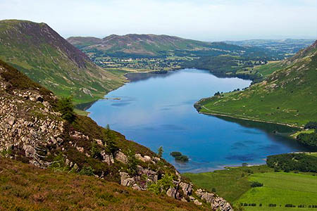 The walker got stuck on a ledge overlooking Crummock Water. Photo: Richard Webb CC-BY-SA-2.0