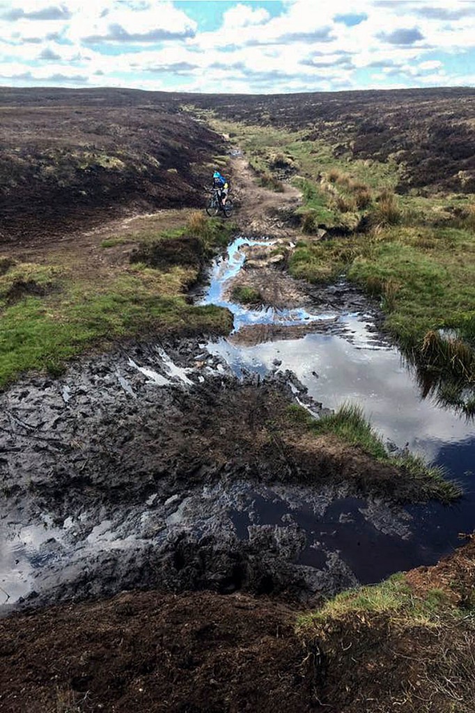 A rider on Cut Gate, the Peak District bridleway
