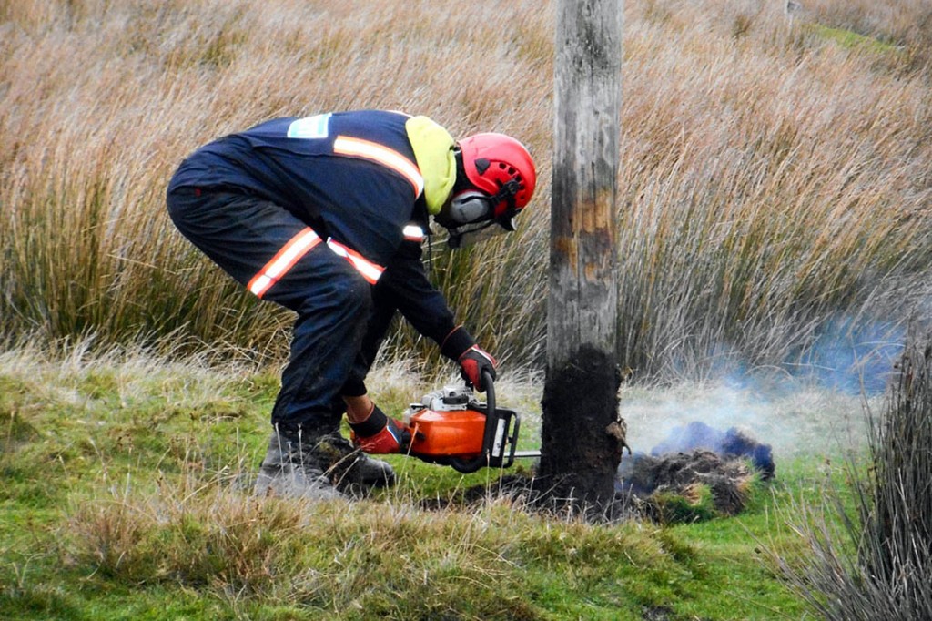 Work has begun to remove electricity poles