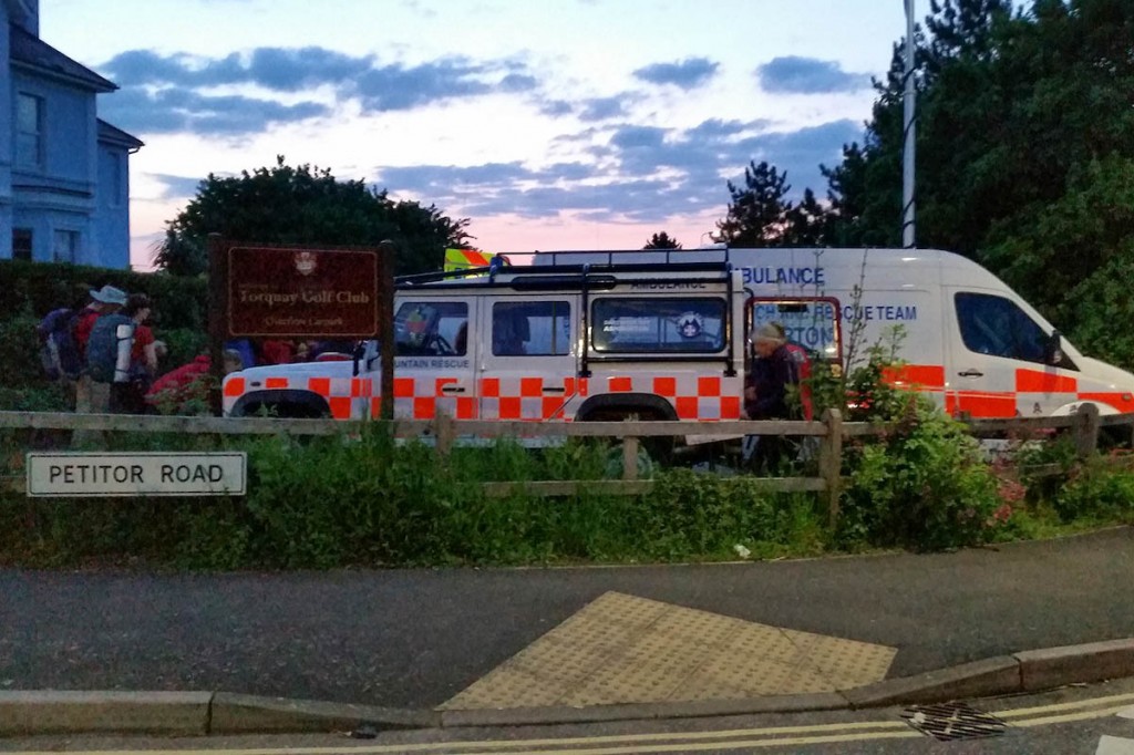 Two of the team's vehicles near the search scene. Photo: Dartmoor Search and Rescue Ashburton