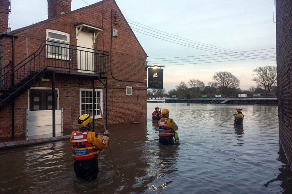 Ashburton team members in action in the York floods. Photo: Dartmoor Search and Rescue Ashburton