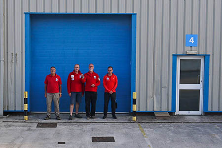 Team members at the new base: from left, Neil Handley, John Babb, chair Colin Sturmer and David Handley Team members at the new base: from left, Neil Handley, John Babb, chair Colin Sturmer and David Handley