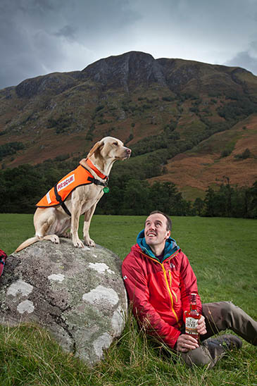 Dave MacLeod and a canine rescue friend get into the spirit of the campaign. Photo: Chris James Dave MacLeod and a canine rescue friend get into the spirit of the campaign. Photo: Chris James