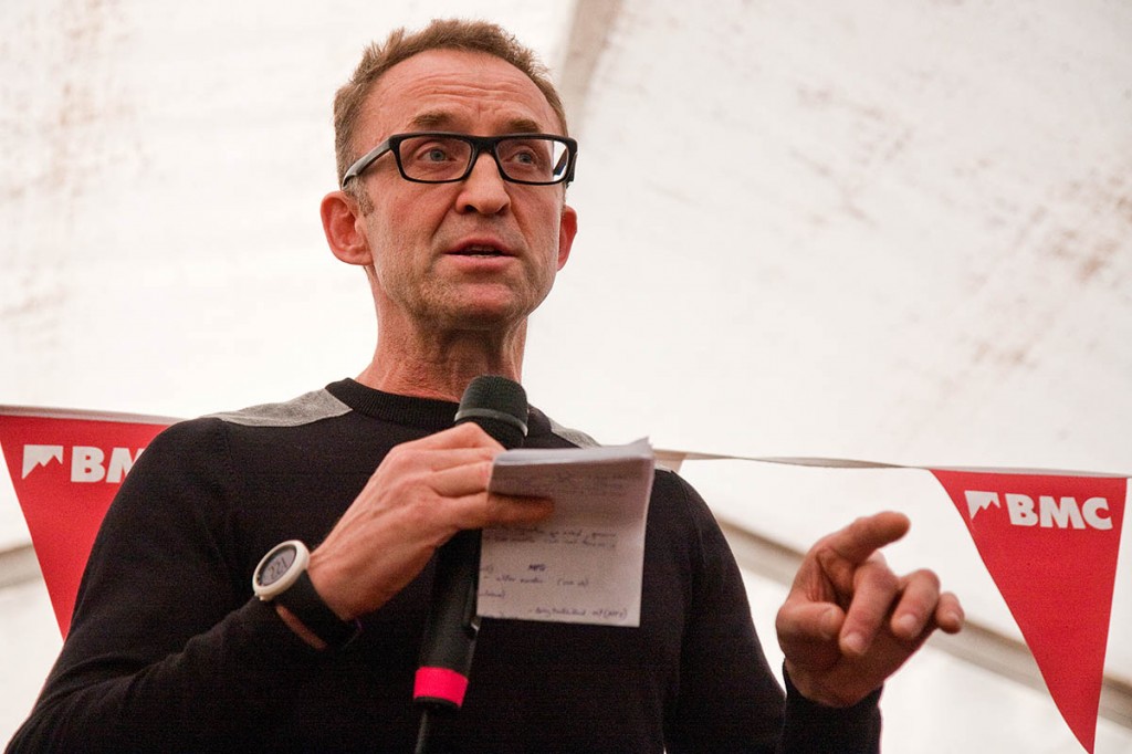 Dave Turnbull makes his point at Kendal Mountain Festival Dave Turnbull makes his point at Kendal Mountain Festival