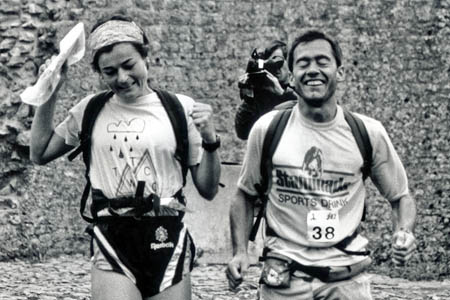 Helene Diamantides and Martin Stone cross the line in 1992. Photo: Rob Howard www.sleepmonsters.com Helene Diamantides and Martin Stone cross the line in 1992. Photo: Rob Howard www.sleepmonsters.com
