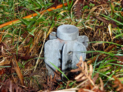 The mortar shell embedded in the hillside The mortar shell embedded in the hillside