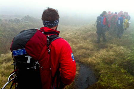Edale Mountain Rescue Team in action on Kinder Scout. Photo: Edale MRT Edale Mountain Rescue Team in action on Kinder Scout. Photo: Edale MRT