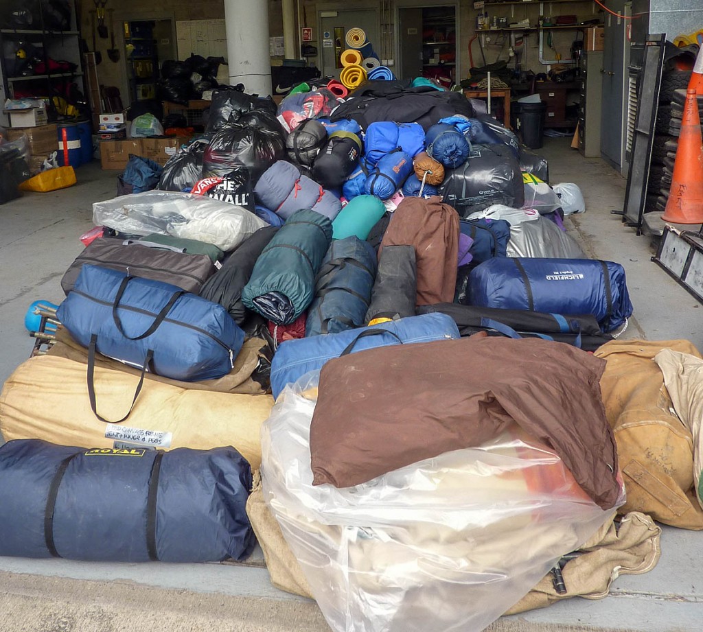 Some of the gear donated to the Edale MRT appeal for Nepal earthquake victims. Photo: Edale MRT Some of the gear donated to the Edale MRT appeal for Nepal earthquake victims. Photo: Edale MRT
