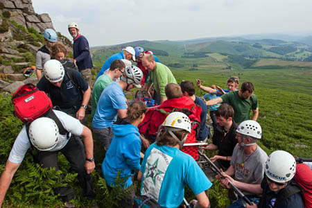 The Edale team at work on Stanage on Saturday. Photo: Edale MRT The Edale team at work on Stanage on Saturday. Photo: Edale MRT