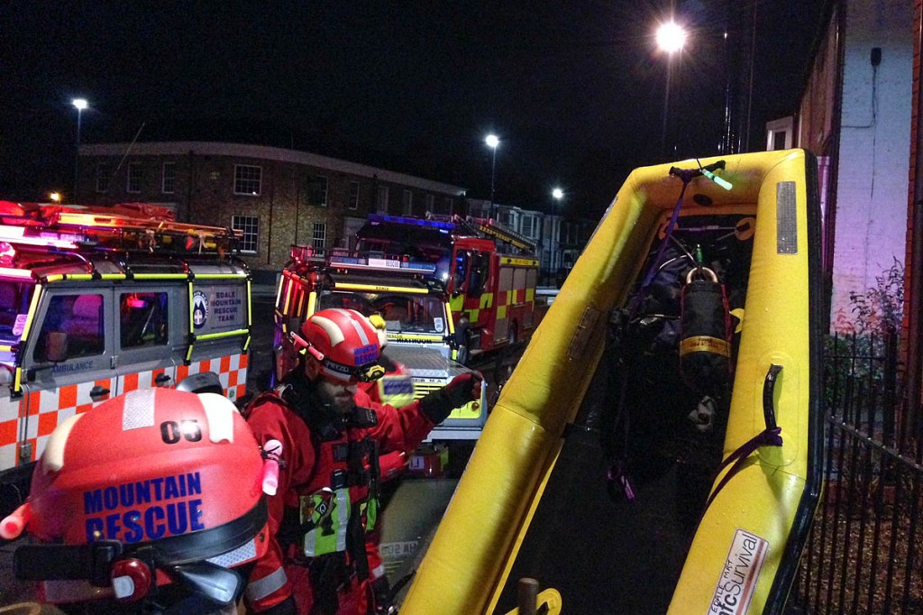 Edale team members at work in York during the flood rescues. Photo: Edale MRT