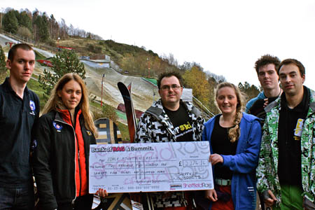 Snowboard club members hand over more than £2,000 to the Edale team Snowboard club members who handed over more than £2,000 to the Edale team
