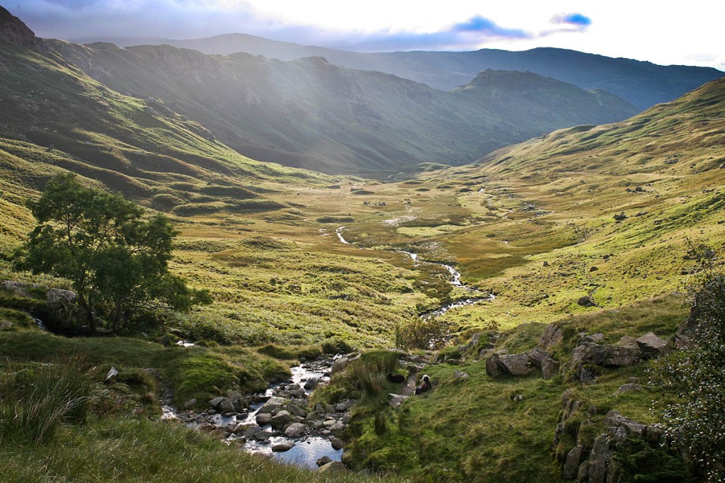 The man was walking on Greenup Edge above Far Easedale