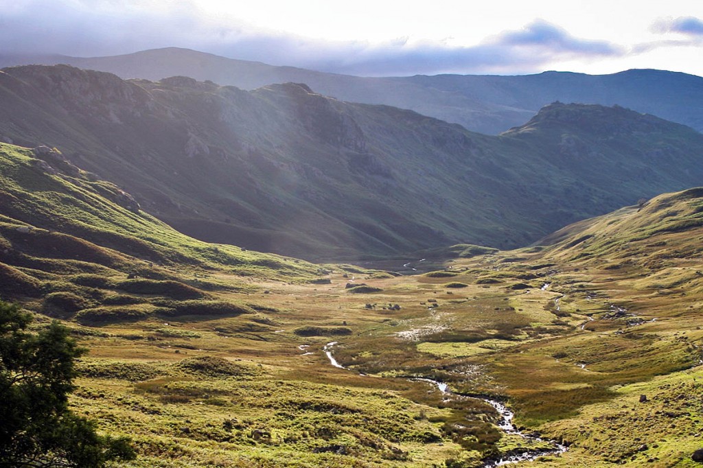 The body was found at the bottom of Horn Crag, centre, in Far Easedale The body was found at the bottom of Horn Crag, centre, in Far Easedale