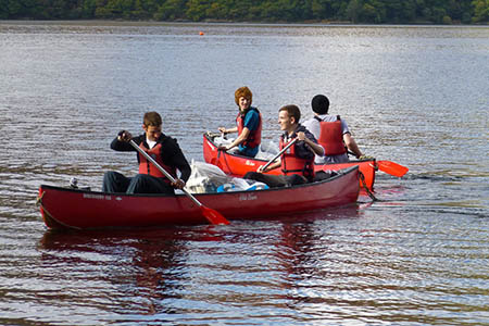 The canoe teams clean up on Derwent Water The canoe teams clean up on Derwent Water