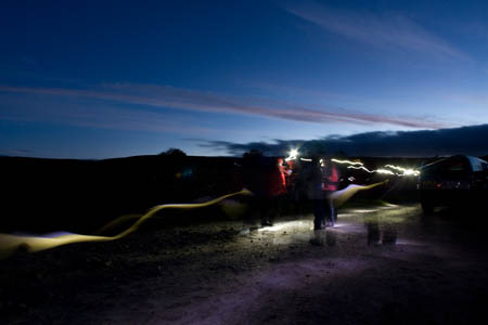 Competitors' headtorches light up Yarnbury checkpoint as dawn starts to break Competitors' headtorches light up Yarnbury checkpoint as dawn starts to break