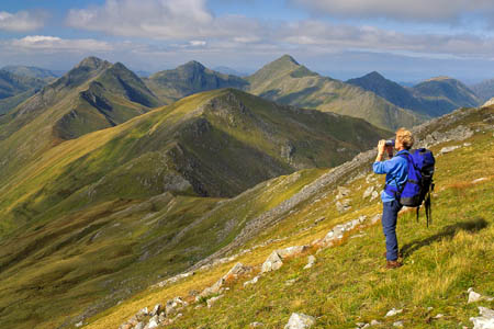 Walking on the Five Sisters of Kintail. Photo: NTS